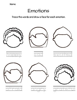 Preview of Emotions: Trace, Write, and Draw