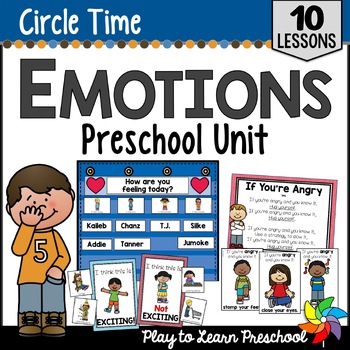 Preview of Emotions Feelings Activities Songs Lesson Plans Unit for Preschool Pre-K