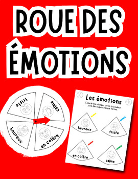 Preview of Emotions Wheel French Learning - ROUE DES ÉMOTIONS - Emotions Tracker Template