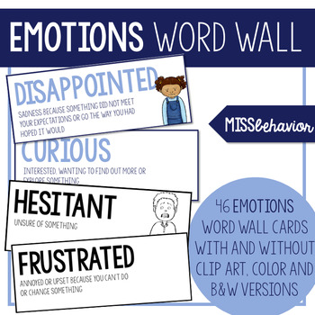 Preview of Emotions Word Wall | Emotion Vocabulary