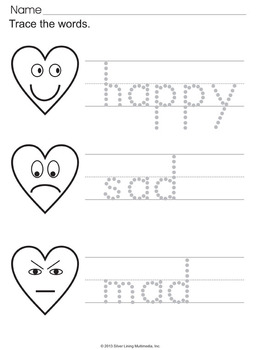 Tracking feeling. Emotions Worksheets for Kids. Emotions прописи. Tracing Words. Feelings Worksheets for Kindergarten.