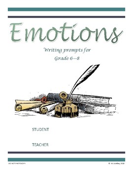 Preview of Emotions -- Writing Prompts for Middle-School (FULL BOOK)