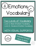 Emotions - Writing Scaffold - Reading Vocabulary Scaffold 