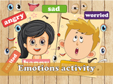 Emotions activity for kids, printable toddler feeling char