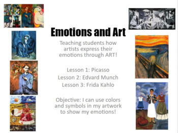 Preview of Emotions and ART (Picasso, Edvard Munch, Frida Kahlo)