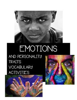 Preview of Emotions and Character Traits, Personality Vocabulary Activities