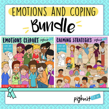 Preview of Emotions and Coping Strategies Clipart Bundle