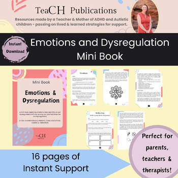 Preview of Emotions and Emotional Dysregulation Mini Book - Anxiety, ADHD, Autism, Dyslexia