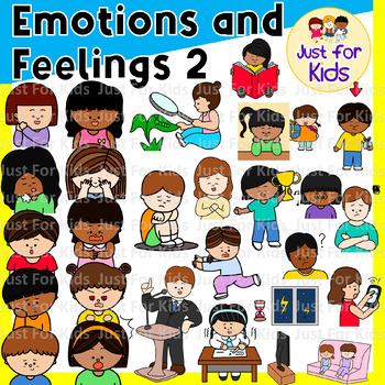 Emotions and Feelings 2 Clipart Set by Just For Kids．50pcs by Just For Kids