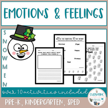Preview of Emotions and Feelings Activities - Snowmen |Social Skills Curriculum