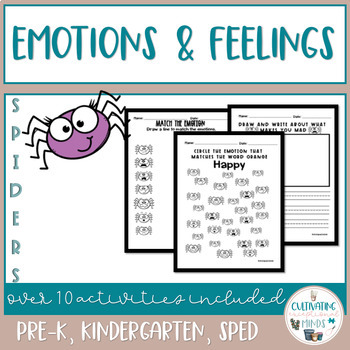 Preview of Emotions and Feelings Activities - Spiders |Social Skills Curriculum