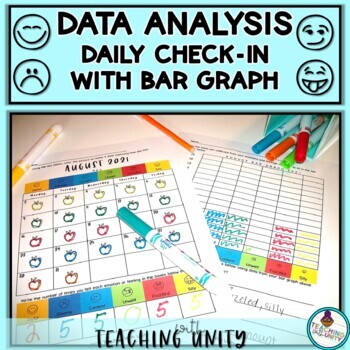 Preview of Emotions and Feelings Data Analysis Daily Check-in Calendar With Bar Graph