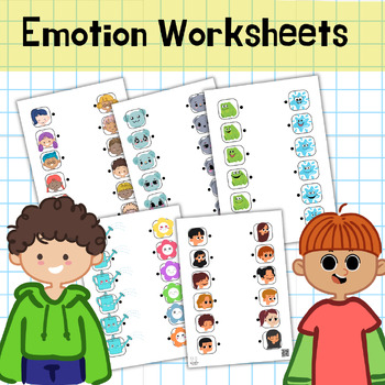 Preview of Emotions and Feelings Matching Activity for Kids, Preschool Activities, Pre-k