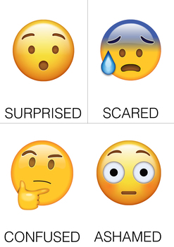 Preview of Emotions and feelings emoji FREE flashcards