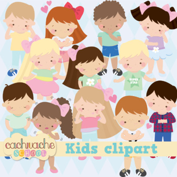 Preview of Emotions and feelings kids clipart, Children class clipart, boys & girls clipart