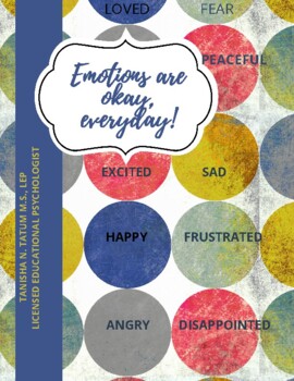 Preview of Emotions are okay! dealing with emotions, feelings, coping skills workbook