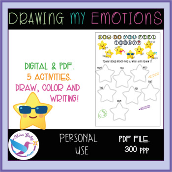 Preview of Emotions worksheet DIGITAL ACTIVITIES DISTANCE LEARNING
