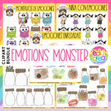 Emotions monster clipart bundle / color monster 