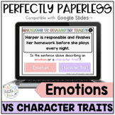 Emotions vs Character Traits: Google Slides™ Perfectly Paperless
