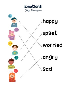 Emotions with Filipino translation by Jaycy V | Teachers Pay Teachers