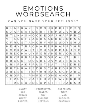 Preview of Emotions wordsearch