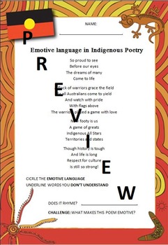 Preview of Emotive Language in Indigenous Poetry