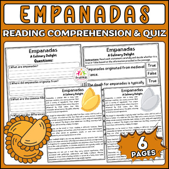 Preview of Empanadas Comprehensive Nonfiction Reading Passage and Interactive Quiz