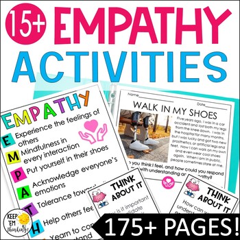 Preview of Empathy And Kindness Lessons & Activities, SEL Empathy Scenarios