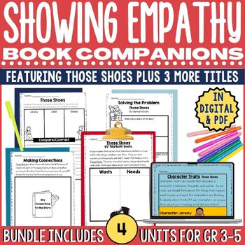 Preview of Empathy Book Companion Bundle Read Aloud Activities SEL Lessons 4 Units