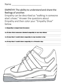 Preview of Empathy Coloring Activity Worksheet