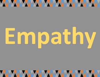 Preview of Empathy Poster.    Sign that shows the word empathy.  Social skills year round.