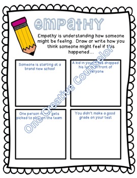 Empathy Printable Worksheet By One Creative Counselor Tpt