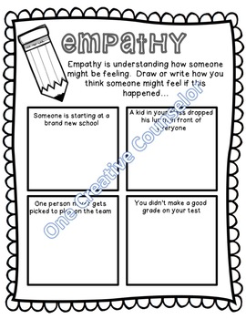 Empathy Printable Worksheet by One Creative Counselor | TpT