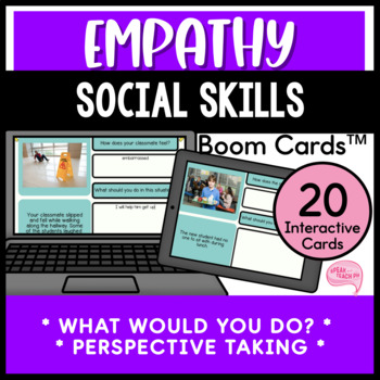 Preview of Empathy Real Pictures What would you DO No Prep Speech Therapy Boom Cards™