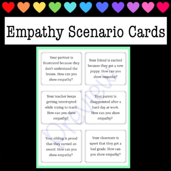 Preview of Empathy Scenario Prompts - Conversation Cards