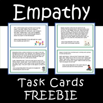 Preview of Empathy Scenario Task Cards FREEBIE | SEL Activity | Social Emotional Learning