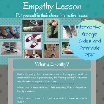 Preview of Empathy Virtual and Printable Interactive Lesson (Distance Learning)