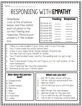 empathy worksheets free by counselor chelsey tpt