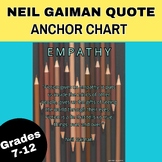 Empathy and Fiction Quote by Neil Gaiman Anchor Chart