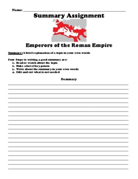 roman emperor assignment