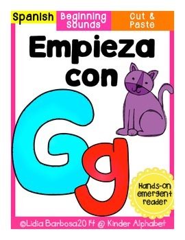 Empieza con Gg {Cut & Paste Emergent Reader} by Lidia Barbosa | TpT