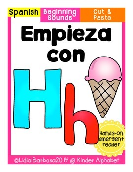 Empieza con Hh {Cut & Paste Emergent Reader} by Lidia Barbosa | TpT