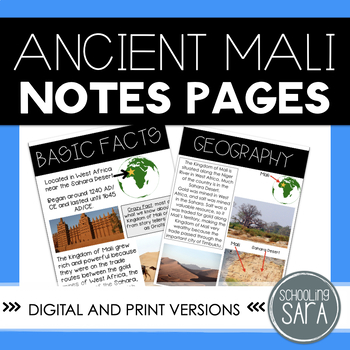 Preview of Empire of Mali Social Studies Interactive Notes | VA SOL Aligned