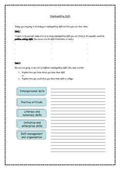Preview of Employability Skills Worksheet