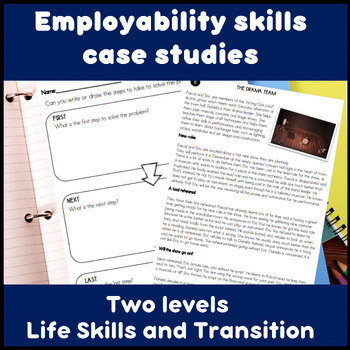 Preview of Employability skills case studies with reading comprehension two levels