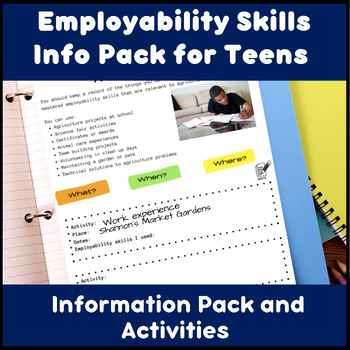 Preview of Employability skills information pack for life skills, transition, careers