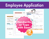 Employee Application Form for Daycare, Preschool, and In-H