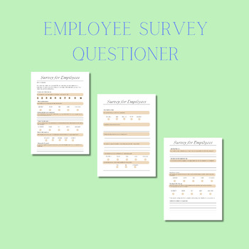 Employee Survey by Sunshine Memories Learning | TPT