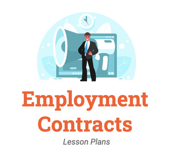 Preview of Employment Contracts Emergency Lesson Sub Plans with Worksheet and Article