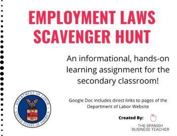 Preview of Employment Laws Scavenger Hunt